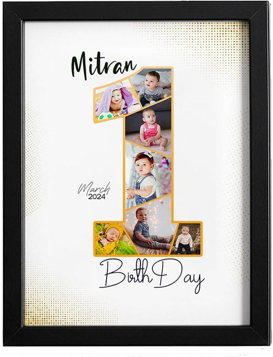 Personalized First Birthday Milestone Collage Frame