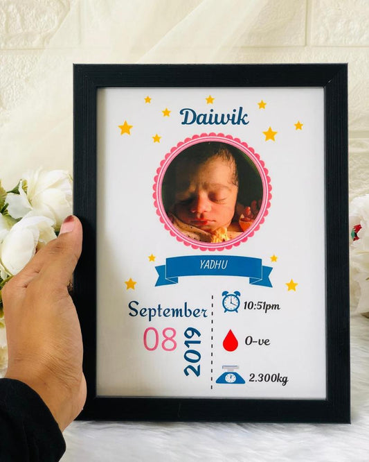 Customized Birth Story &amp; Keepsake Frame